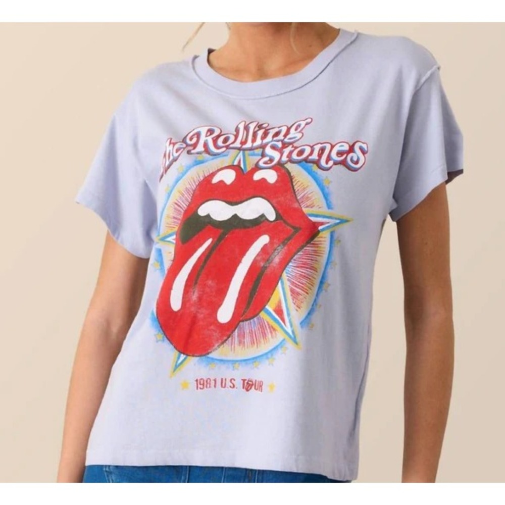 Daydreamer Rolling Stones 1981 Tour Graphic‎ Tee Womens Medium Lightweight Soft - Picture 2 of 14